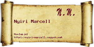 Nyiri Marcell névjegykártya